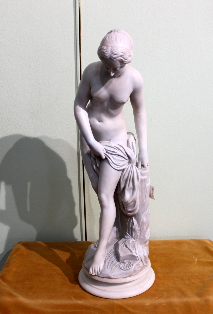 Alabaster Statue Of A Venus From France, Height 64 Cm Around 1930