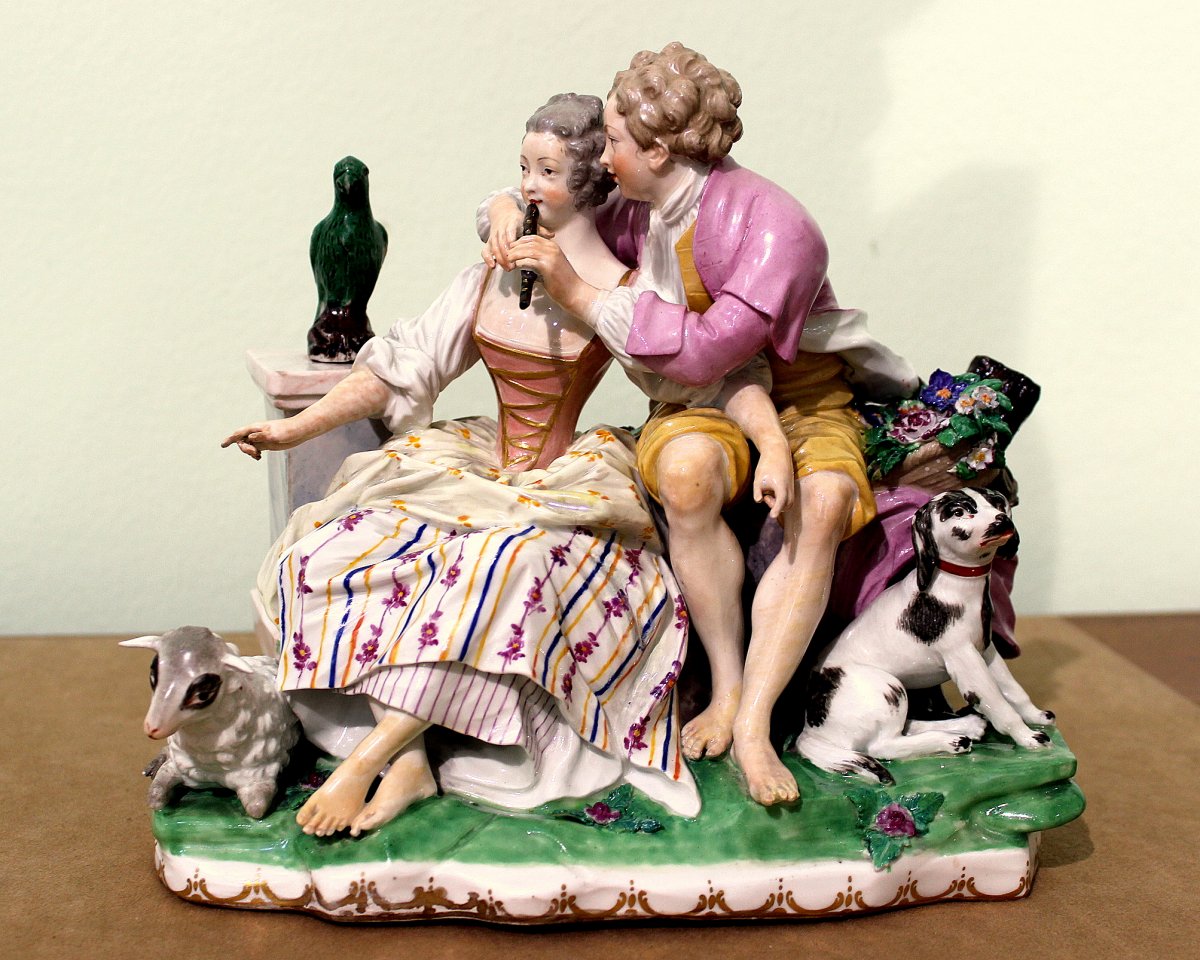 Unique Viennese Royal Porcelain  Group Of Very Sare And Rare Sculptural Amateurs From 1770