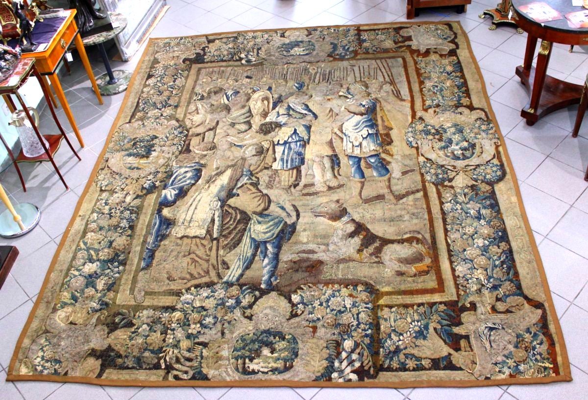  Large Flemishtapestry From The 17th Century Probably Brussels Of Alexander Entering Babylon