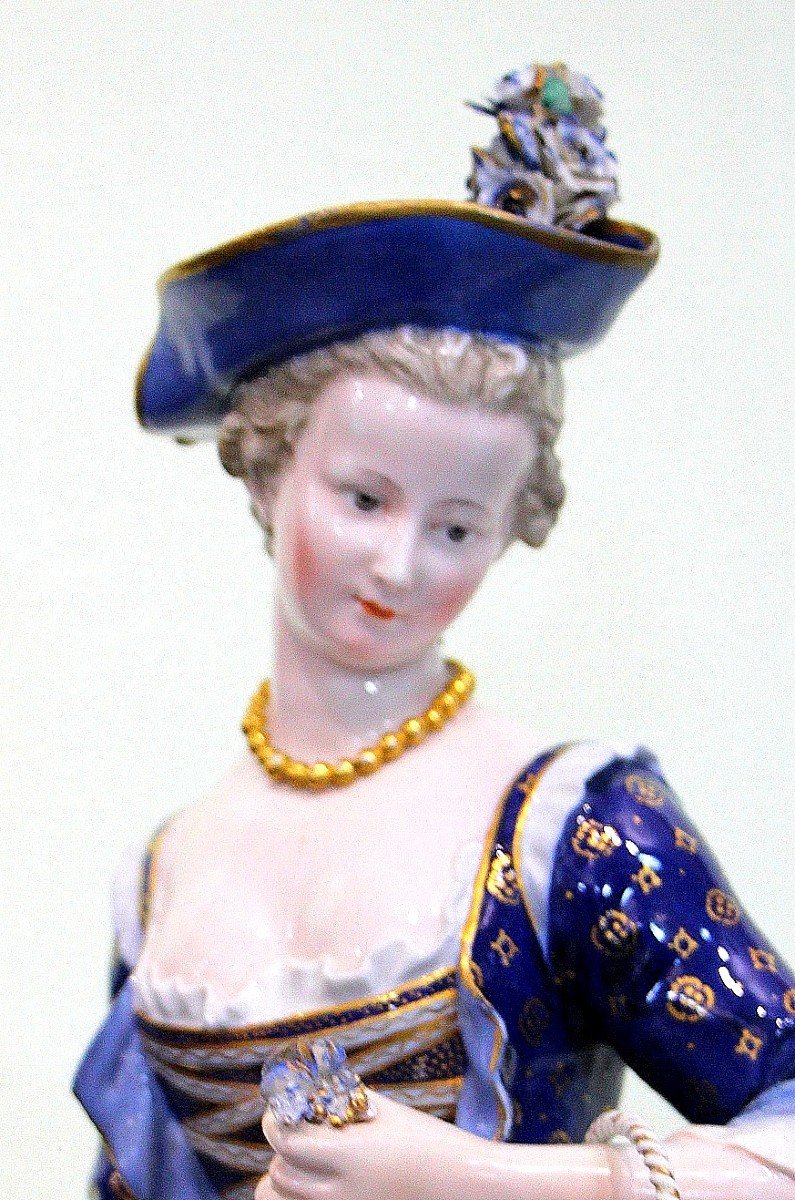 Meissen Très Rare Grande Figurine En Porcelaine Du 19ème Siècle 49 Cm-photo-2