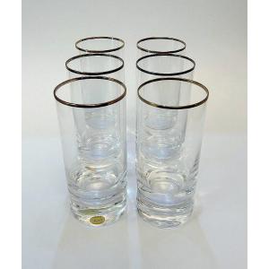 Moser Whiskey Set Water Glass With Gold Rim, 330 Ml -