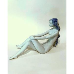 Royal Dux Porcelain "seated Nude Woman"