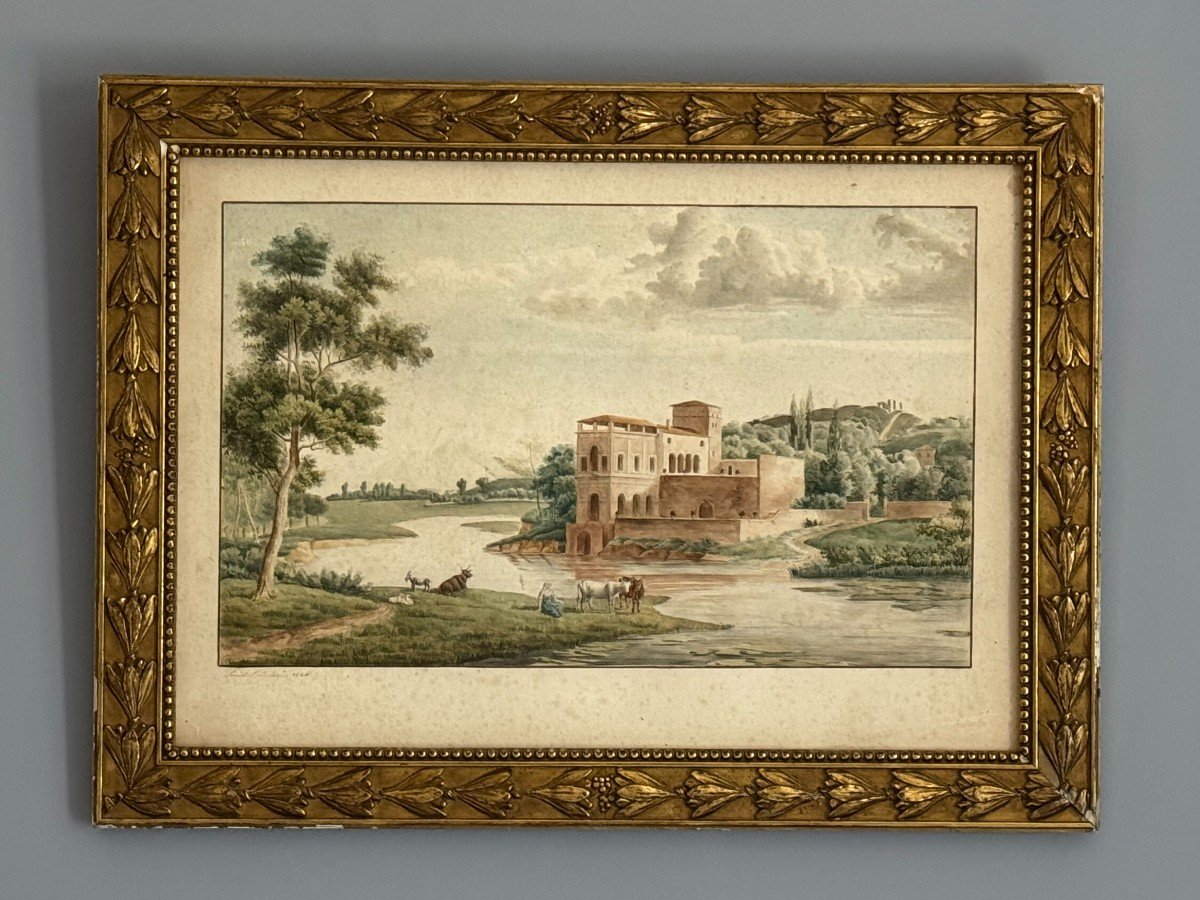 Watercolor, Early 19th Century, Dated 1825-photo-3