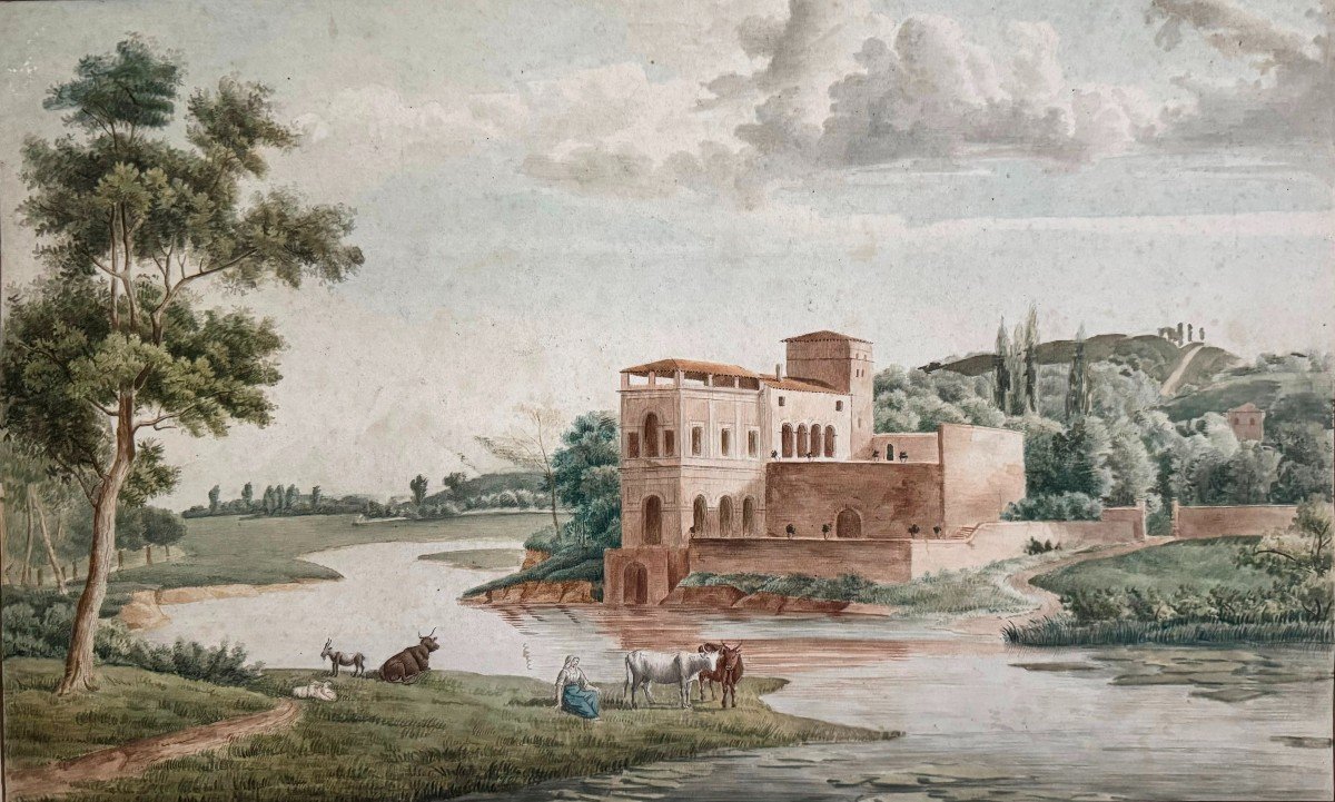 Watercolor, Early 19th Century, Dated 1825