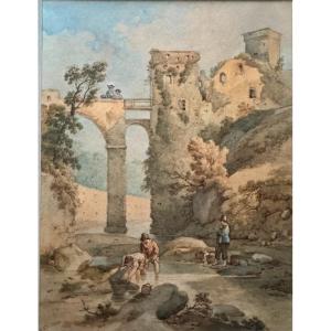 Claude Thienon (1772-1846) Watercolor Drawing