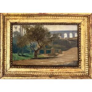 Adolphe Félix Cals (1810-1880), Paysage à l'Aqueduc