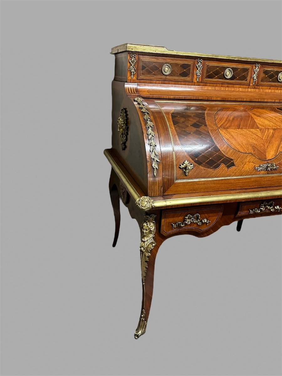 Cilinder Desk Style Louis XVI-photo-2