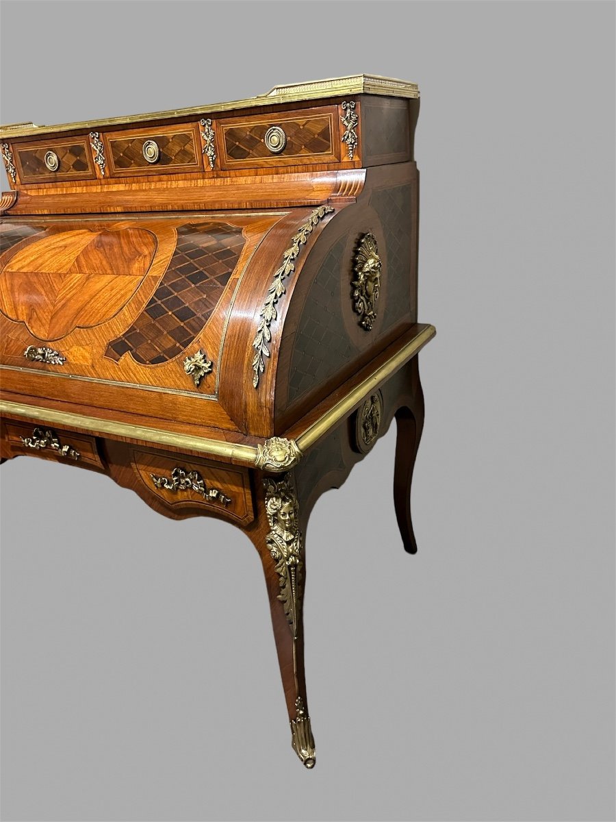 Cilinder Desk Style Louis XVI-photo-3