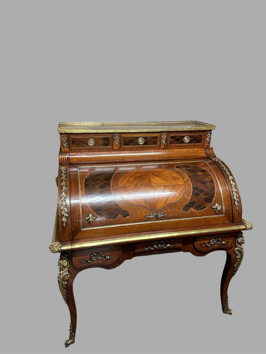 Cilinder Desk Style Louis XVI-photo-4