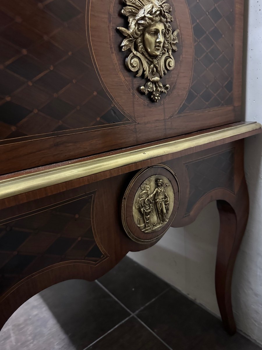 Cilinder Desk Style Louis XVI-photo-8