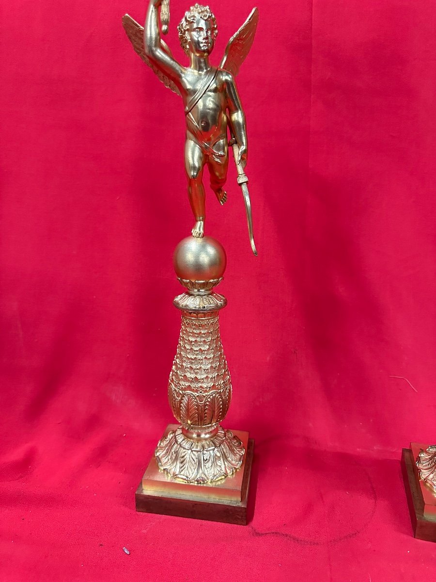 Paire De Candelabres Empire-photo-3