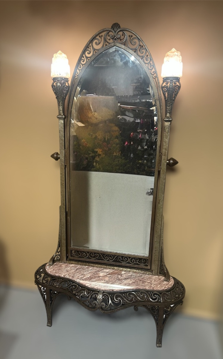 Art Deco Mirror Attributed To Raymond Subes-photo-2