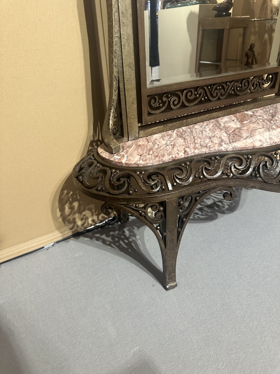 Art Deco Mirror Attributed To Raymond Subes-photo-1