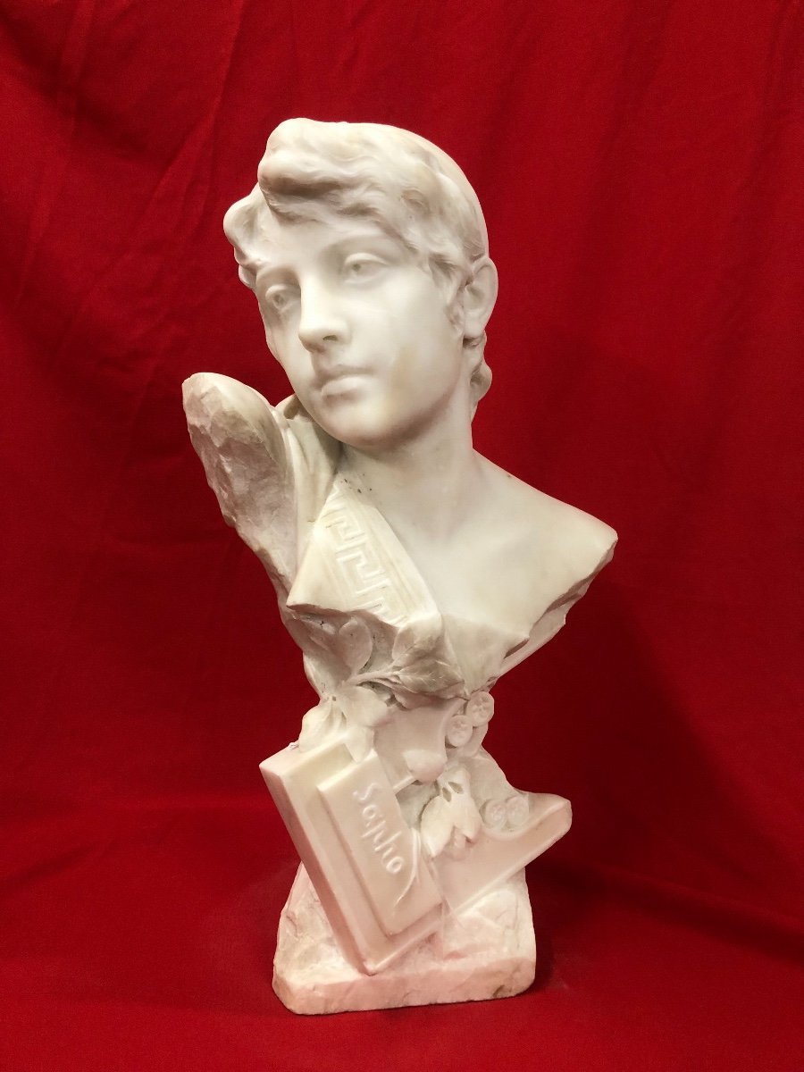 Bust In Carrarra Marble By F. Jovino