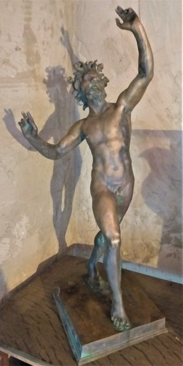 Bronze Sculpture 'faun Of Pompeii' Late 19th Century