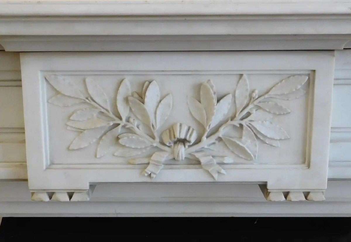 Carrara Marble Fireplace, Napoleon III, Ca.1870-photo-2