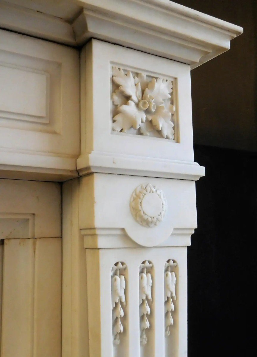 Carrara Marble Fireplace, Napoleon III, Ca.1870-photo-3