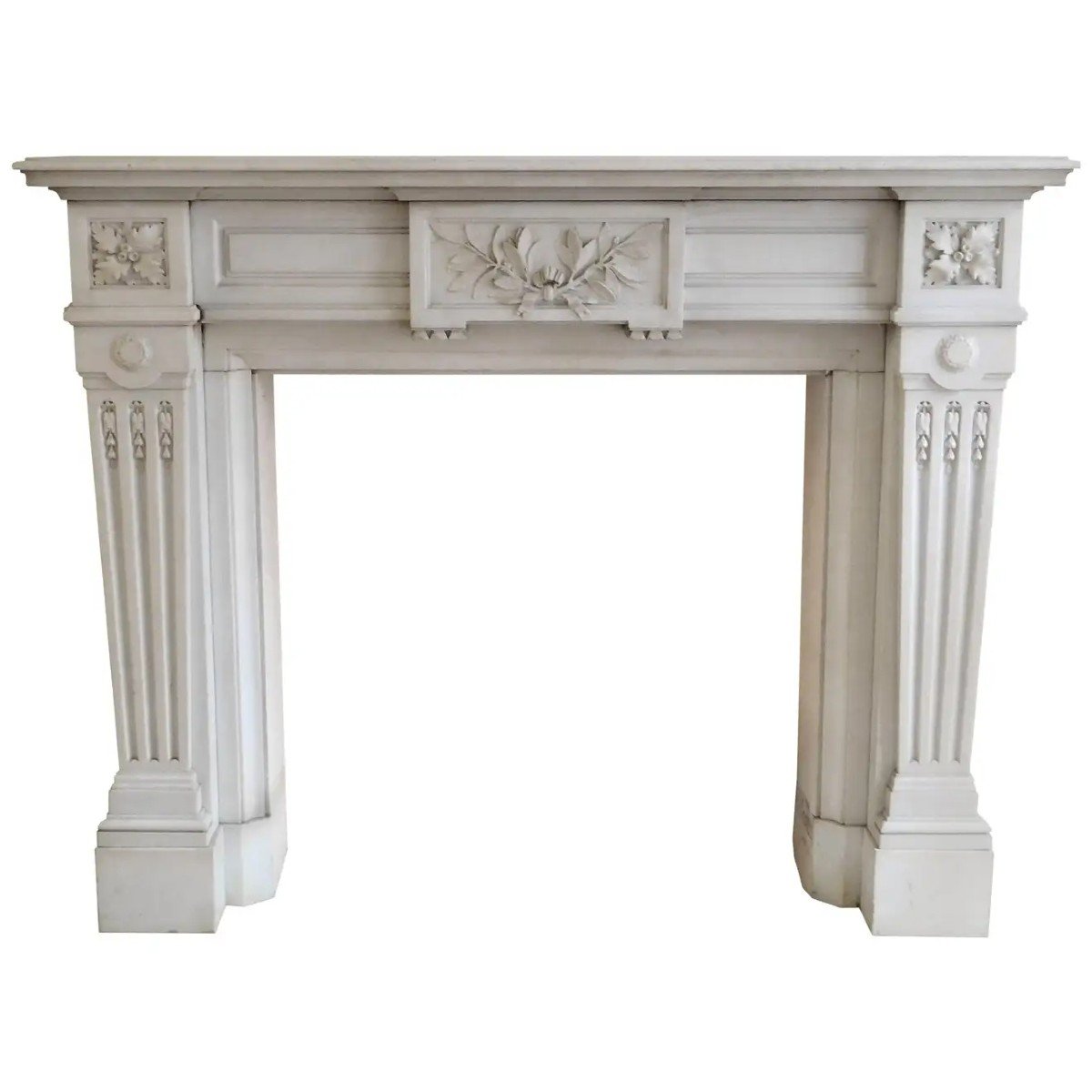 Carrara Marble Fireplace, Napoleon III, Ca.1870-photo-4