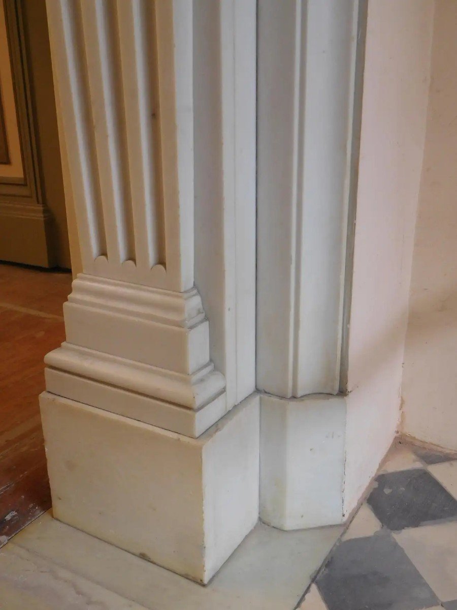 Carrara Marble Fireplace, Napoleon III, Ca.1870-photo-1