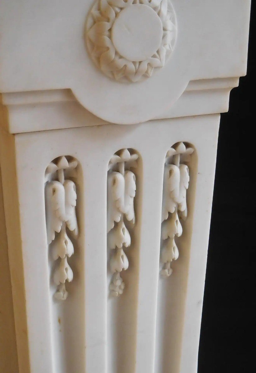 Carrara Marble Fireplace, Napoleon III, Ca.1870-photo-2