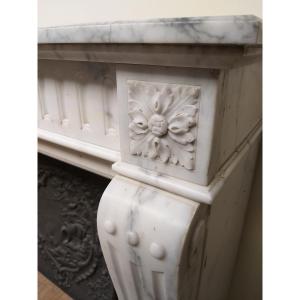 Fireplace Luis XVI Style, Made Out Of Carrara Marble. Ca. 1875