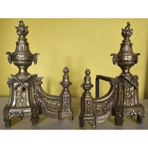 Pair Of Louis XVI Bronze Andirons