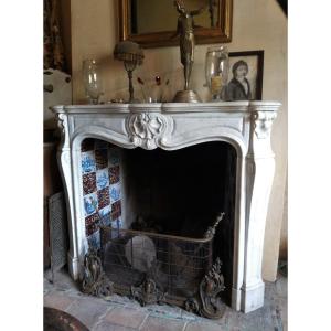 Louis XV Style Marble Fireplace