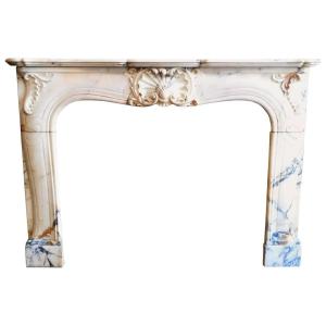 Louis XV Style Fireplace Made Out Of The Exceptional Paonazzo Marble