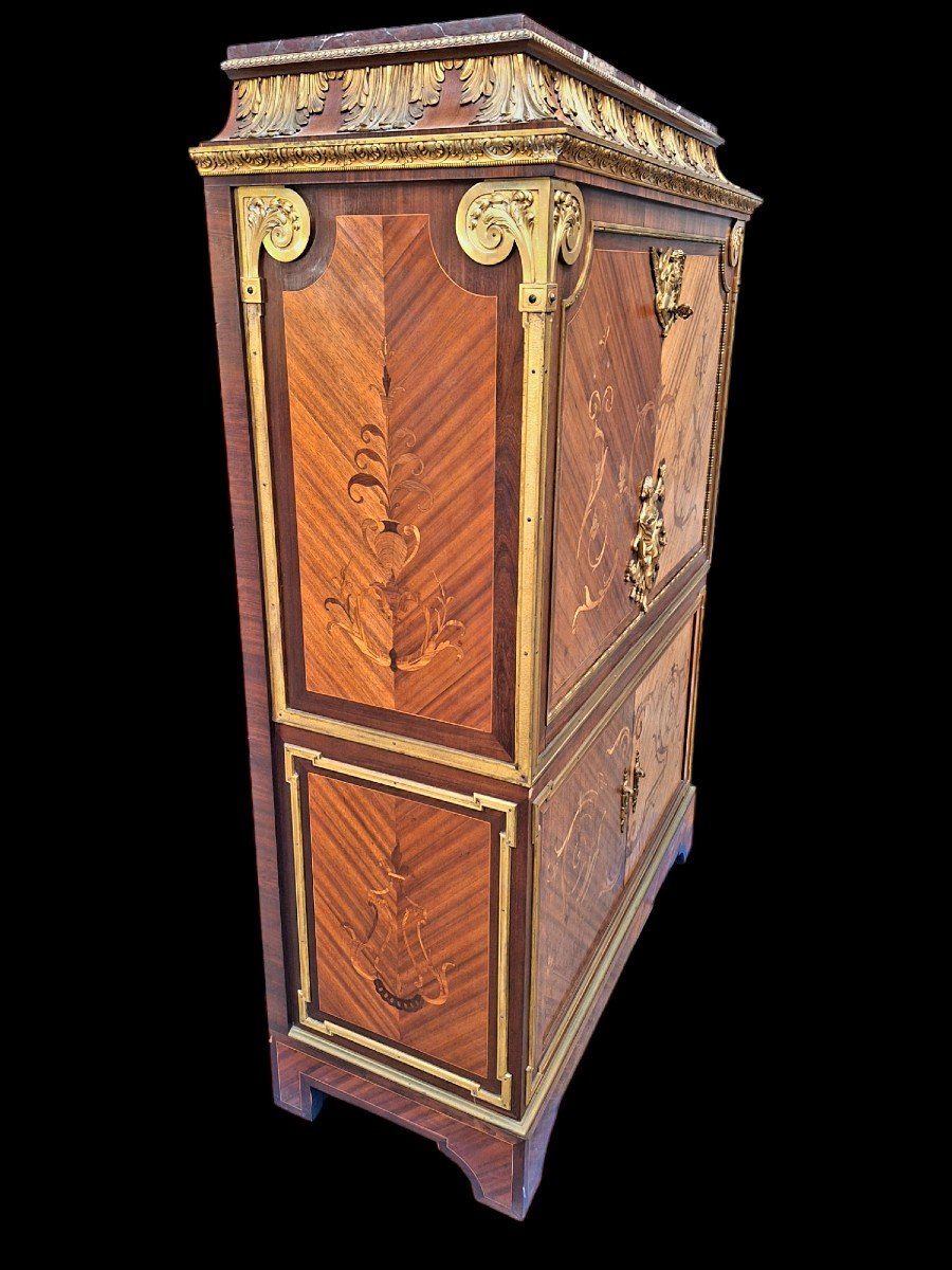 Marquetry Secretary Stamped By Charles Bernel Paris-photo-1