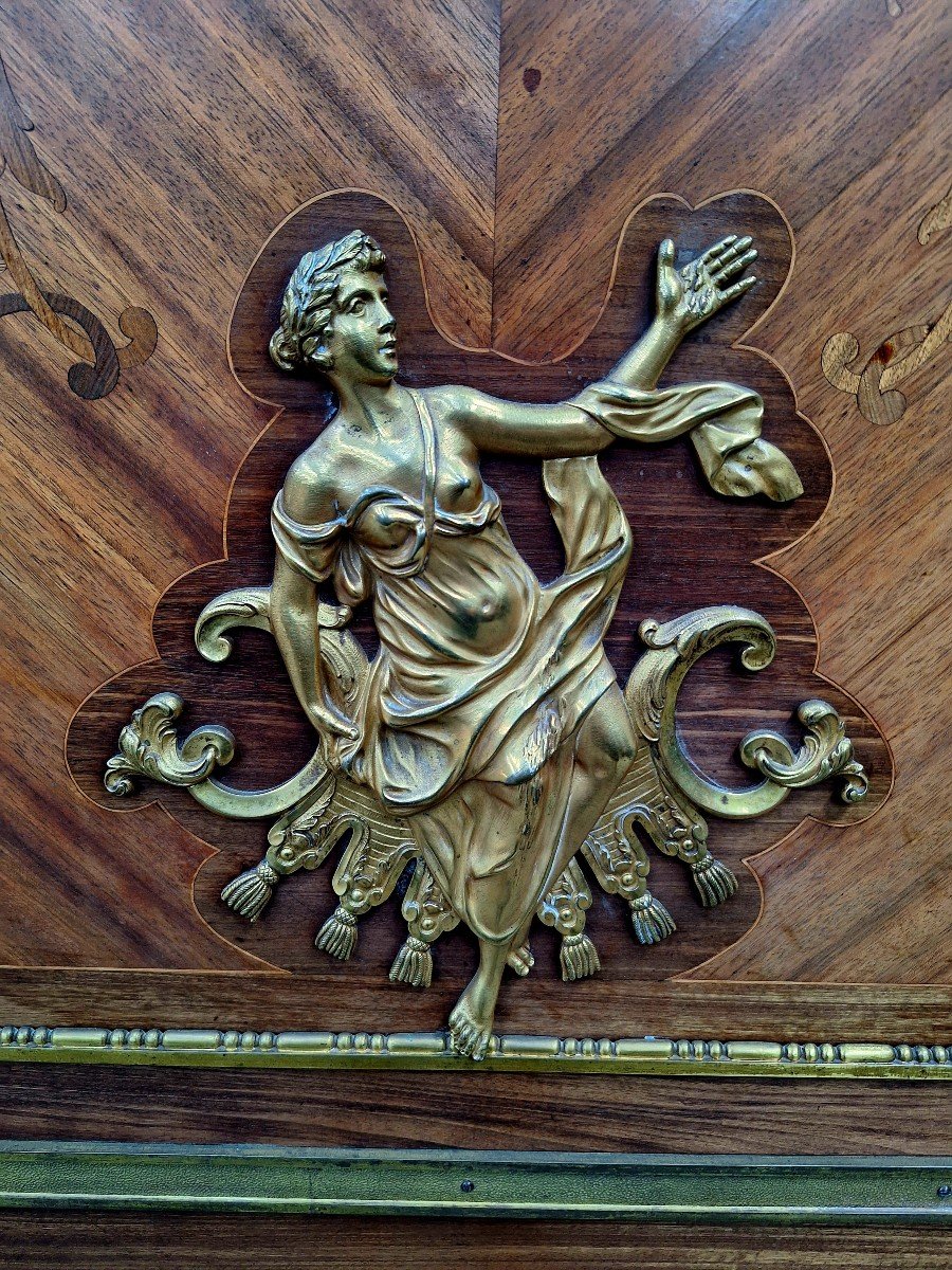 Marquetry Secretary Stamped By Charles Bernel Paris-photo-4