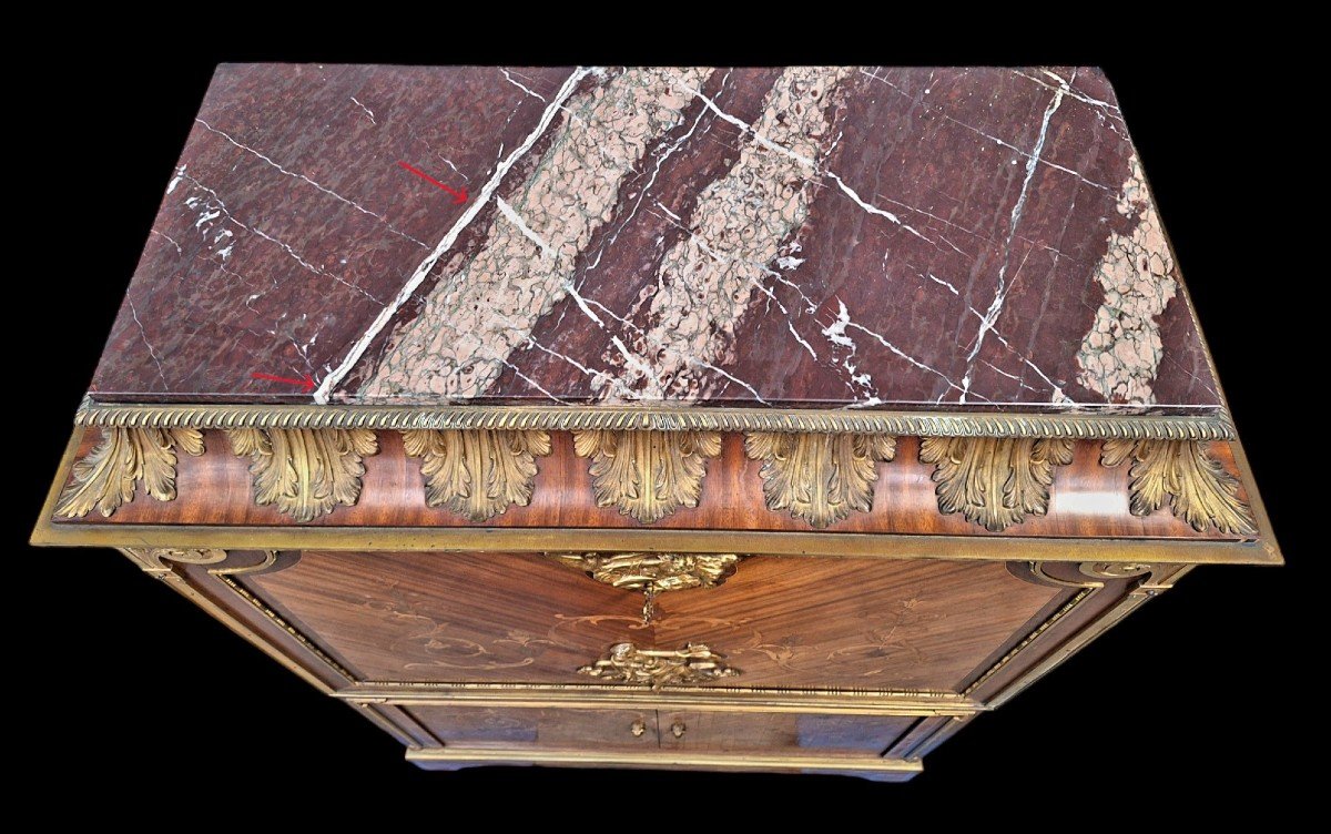 Marquetry Secretary Stamped By Charles Bernel Paris-photo-8