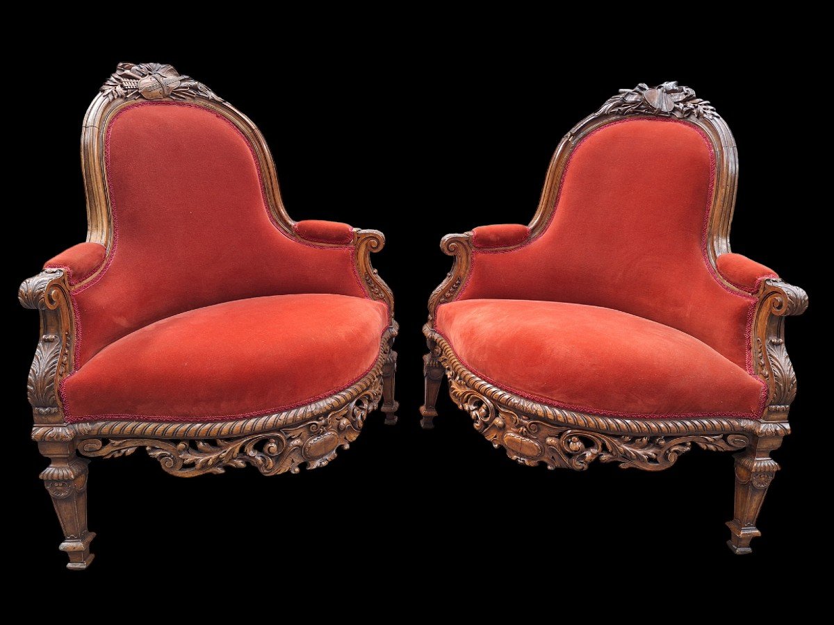 Paire De Fauteuils De Coin.-photo-2