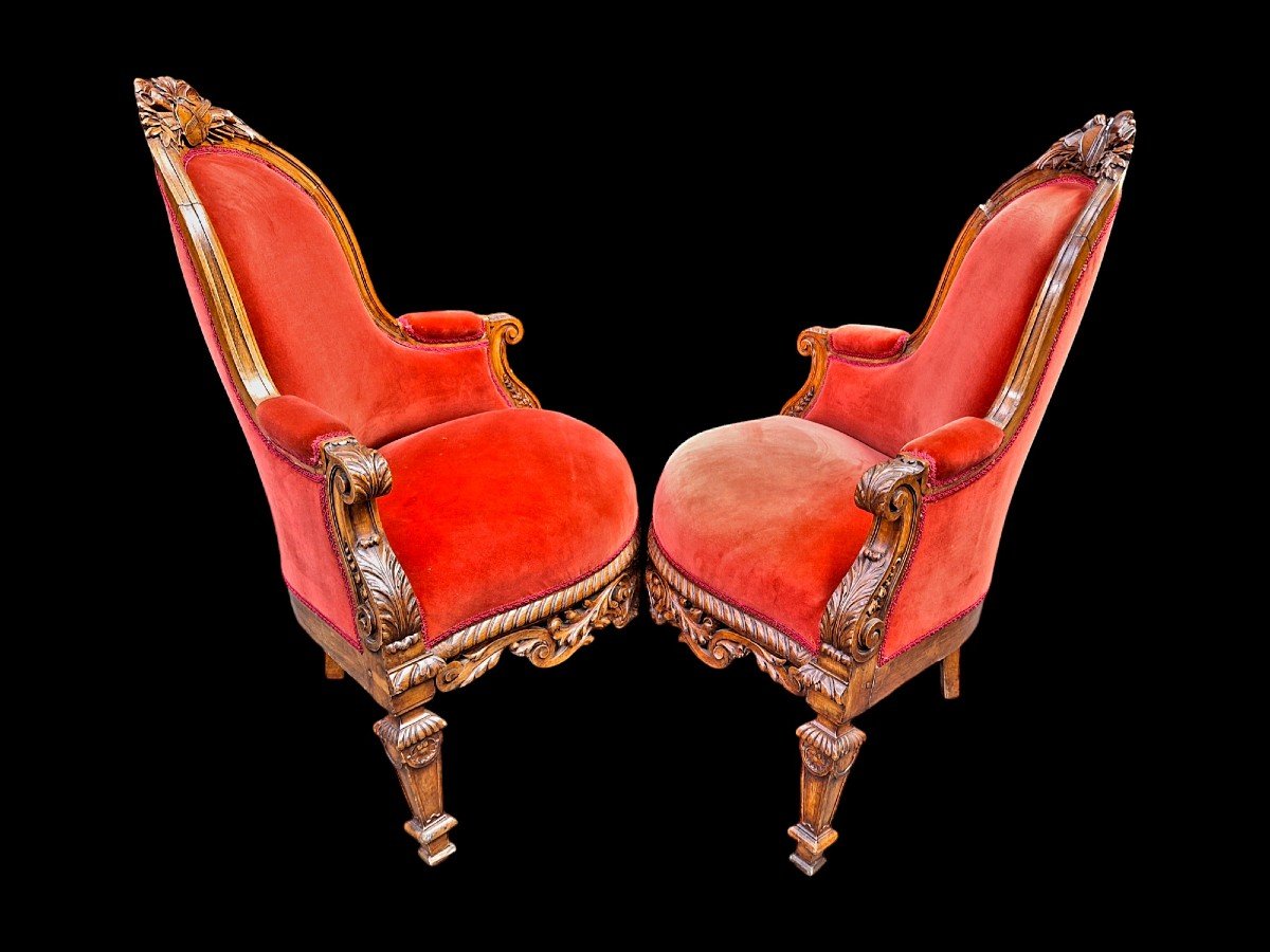 Paire De Fauteuils De Coin.-photo-1