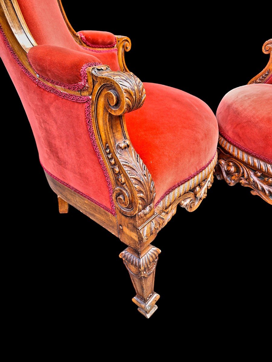 Paire De Fauteuils De Coin.-photo-3