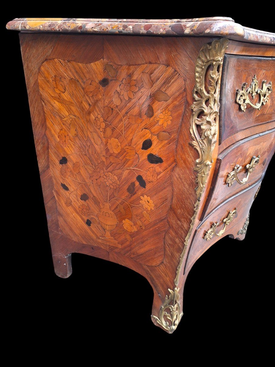 A Beautiful 18th Century Chest Of Drawers In Marquetry Stamped Joseph Schmitz.-photo-2