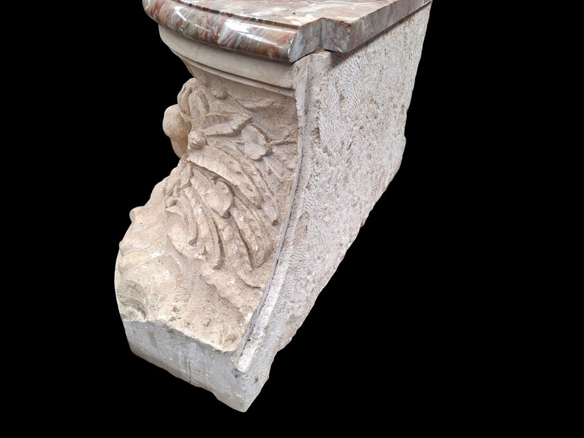 Superb "neptune" Base In Stone.-photo-3