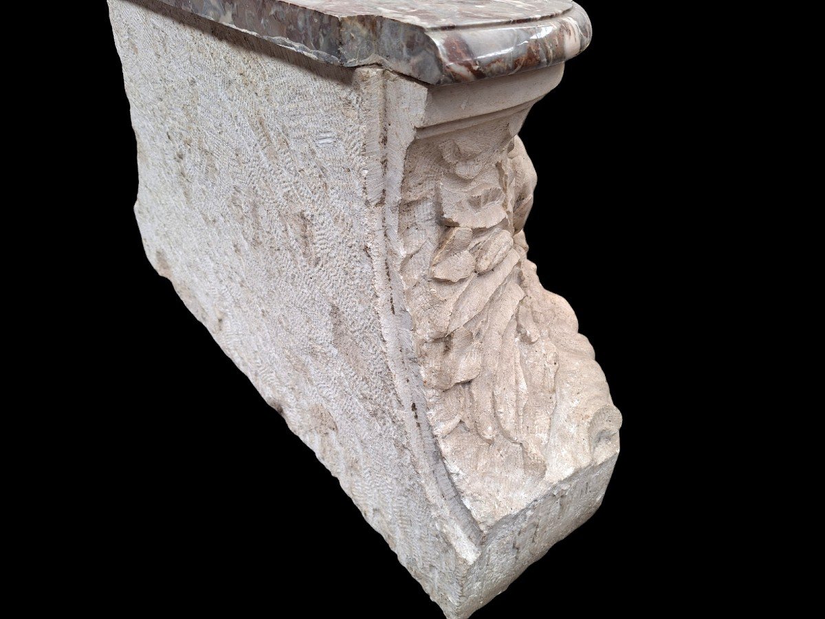 Superb "neptune" Base In Stone.-photo-4