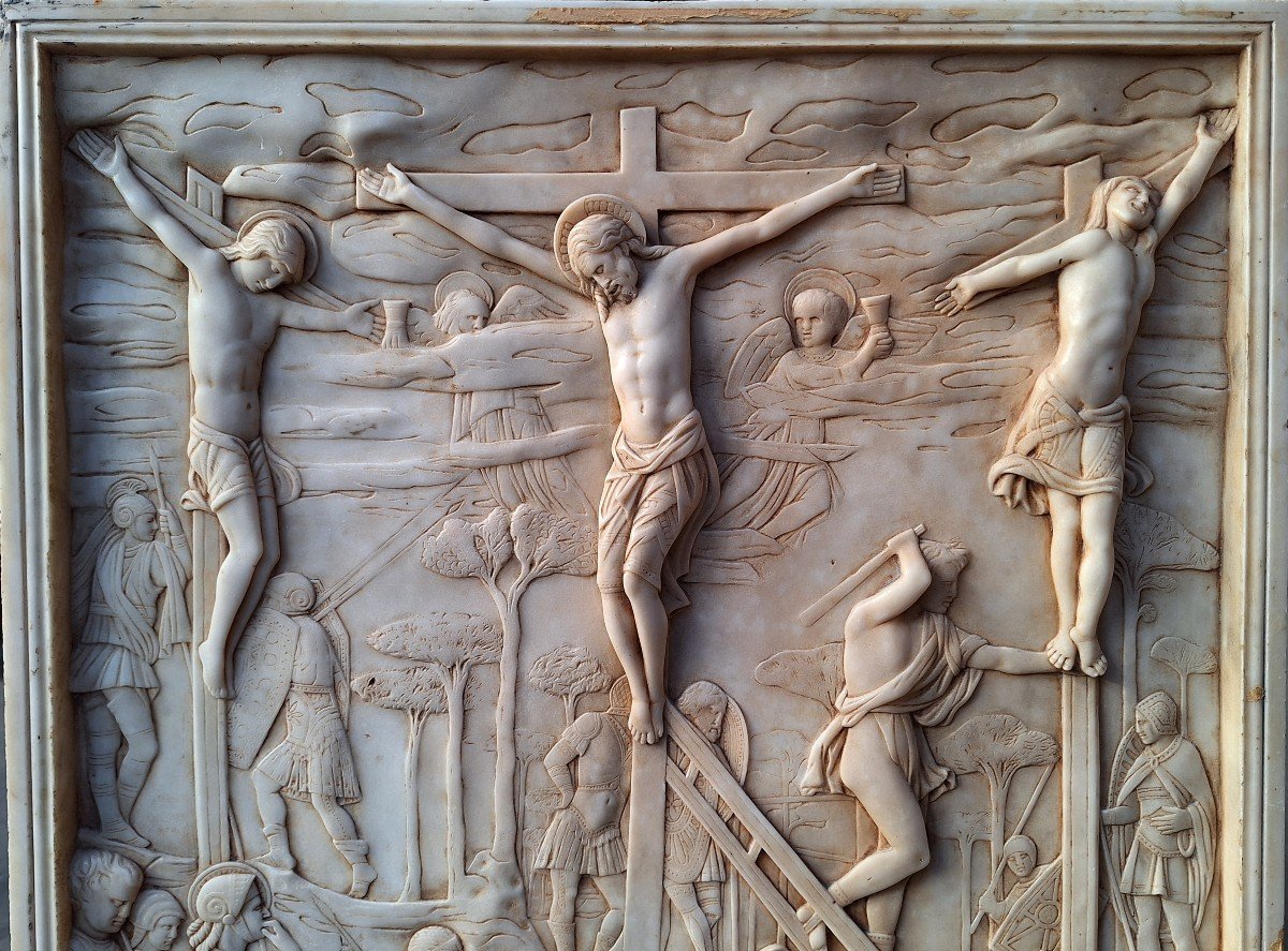 "the Crucifixion Of Jesus" In Marble.-photo-2