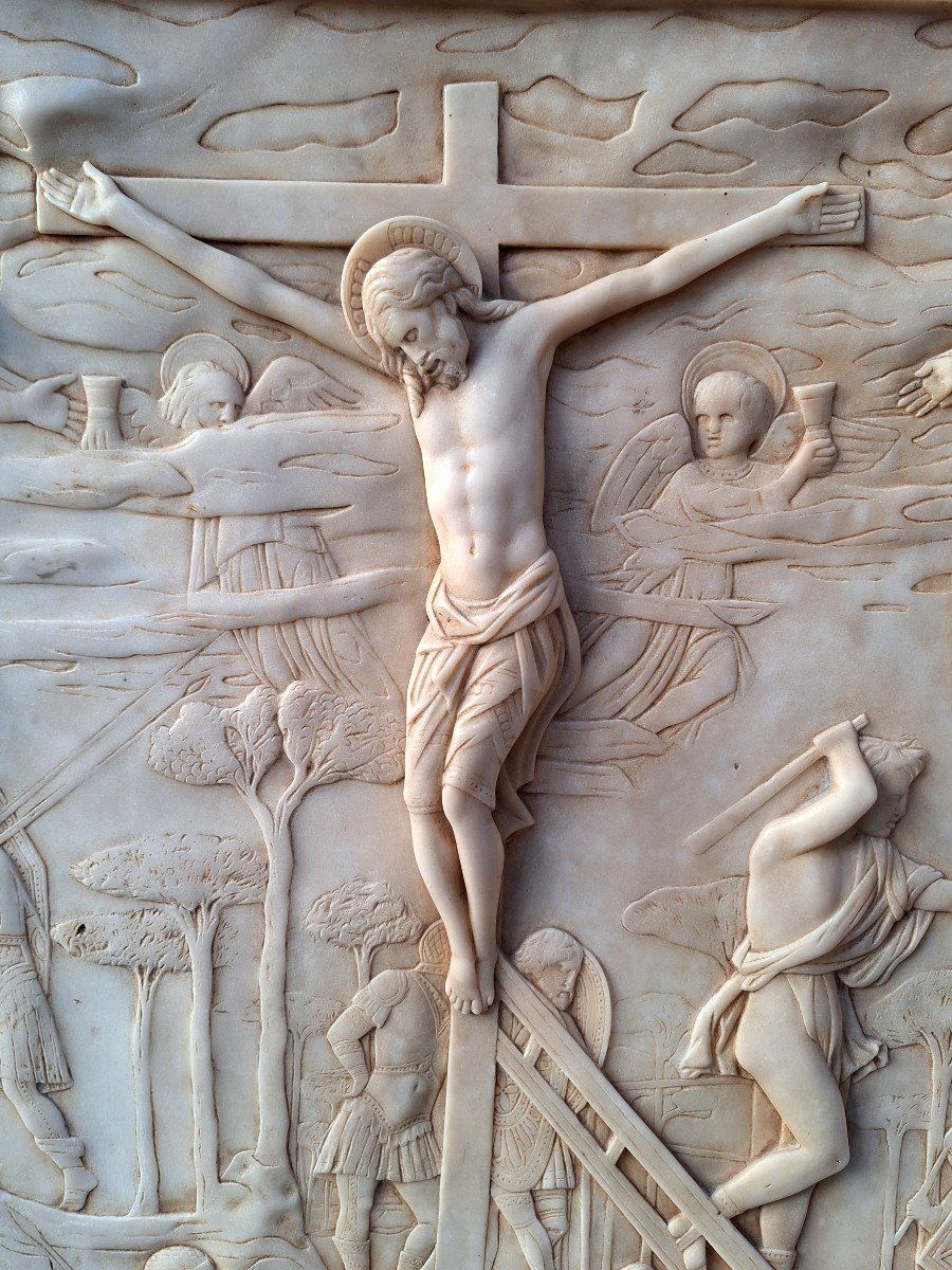 "the Crucifixion Of Jesus" In Marble.-photo-3