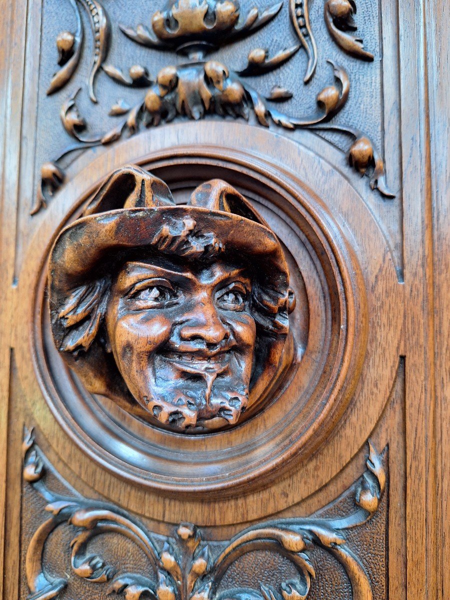 Very Beautiful Monumental Cabinet In Walnut In The Renaissance Style.-photo-2