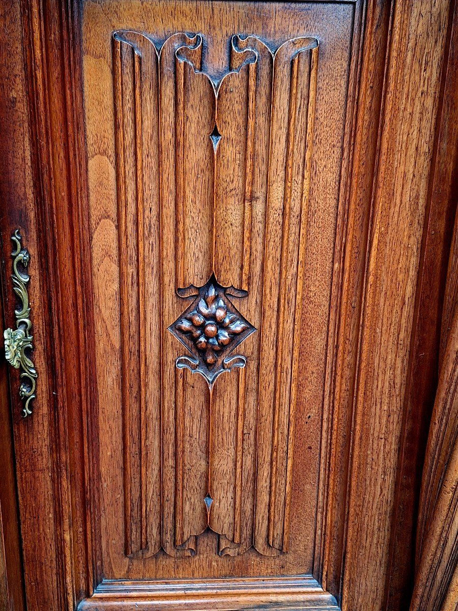 Very Beautiful Monumental Cabinet In Walnut In The Renaissance Style.-photo-7