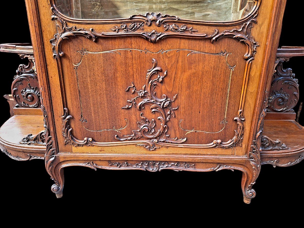 A Beautiful Carved Walnut Display Cabinet.-photo-2