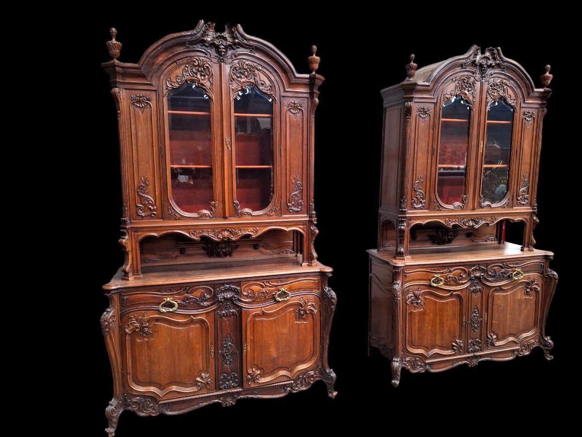 A Pair Of  Walnut Buffets.