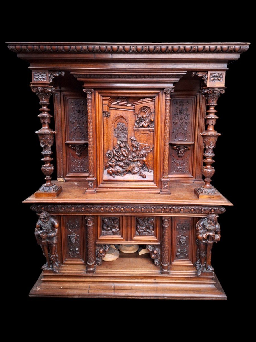 A Large Monumental Walnut Cabinet.