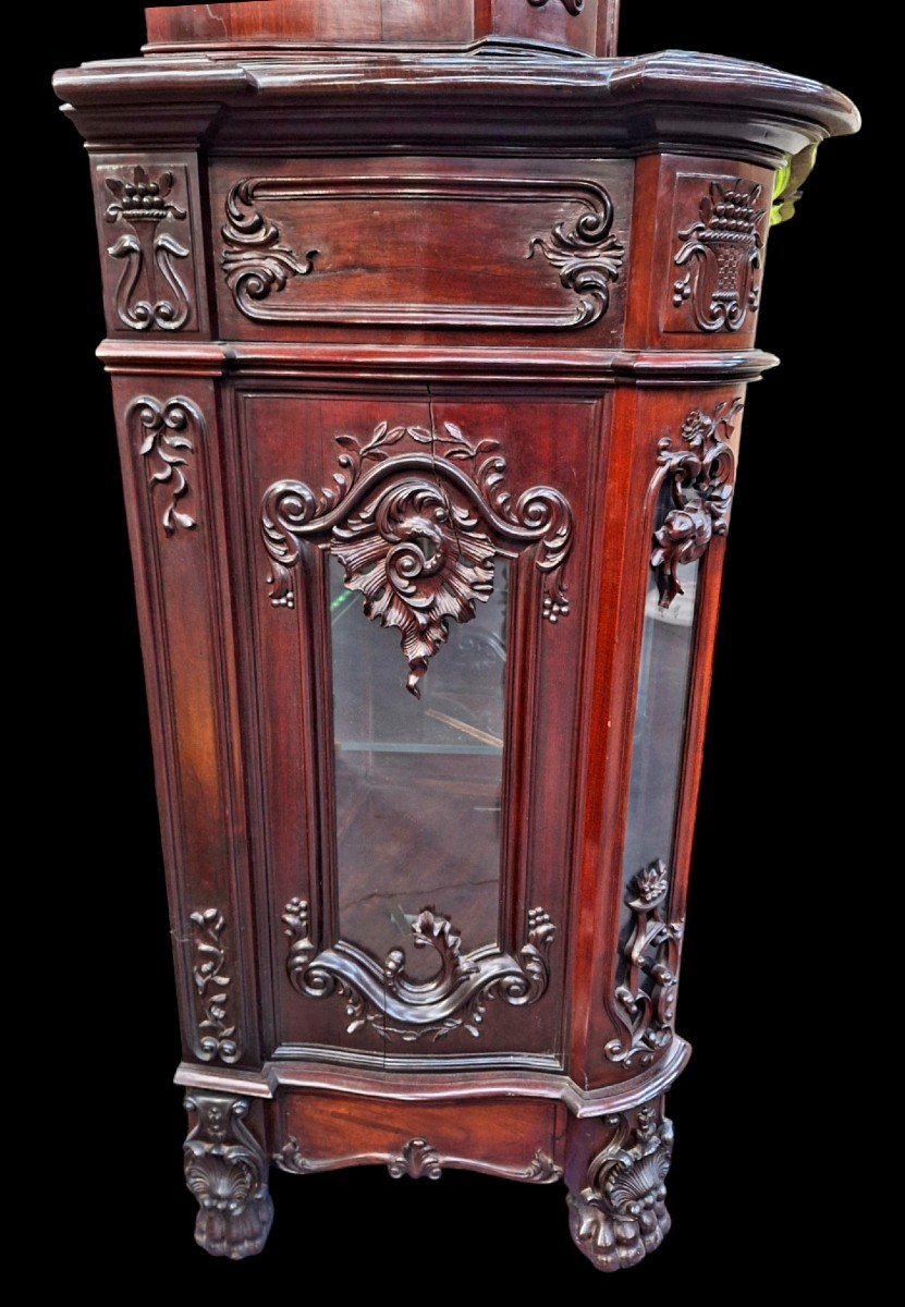 A Beautiful Louis XV Style Mahogany Display Cabinet.-photo-5