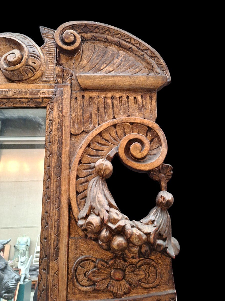 Very Beautiful Gilded Wooden Castle Mirror-photo-4