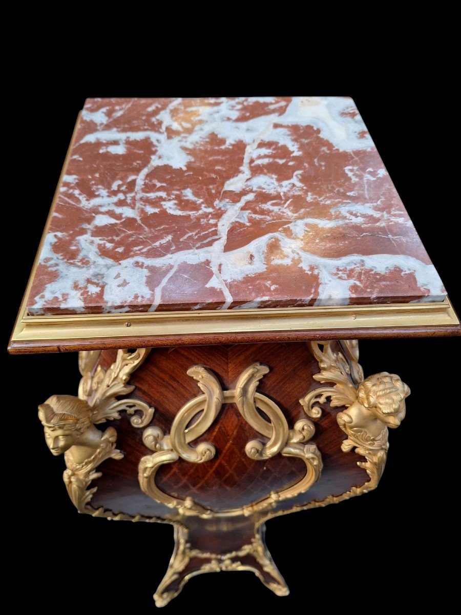 Console De Style Louis XV En Marqueterie.-photo-3