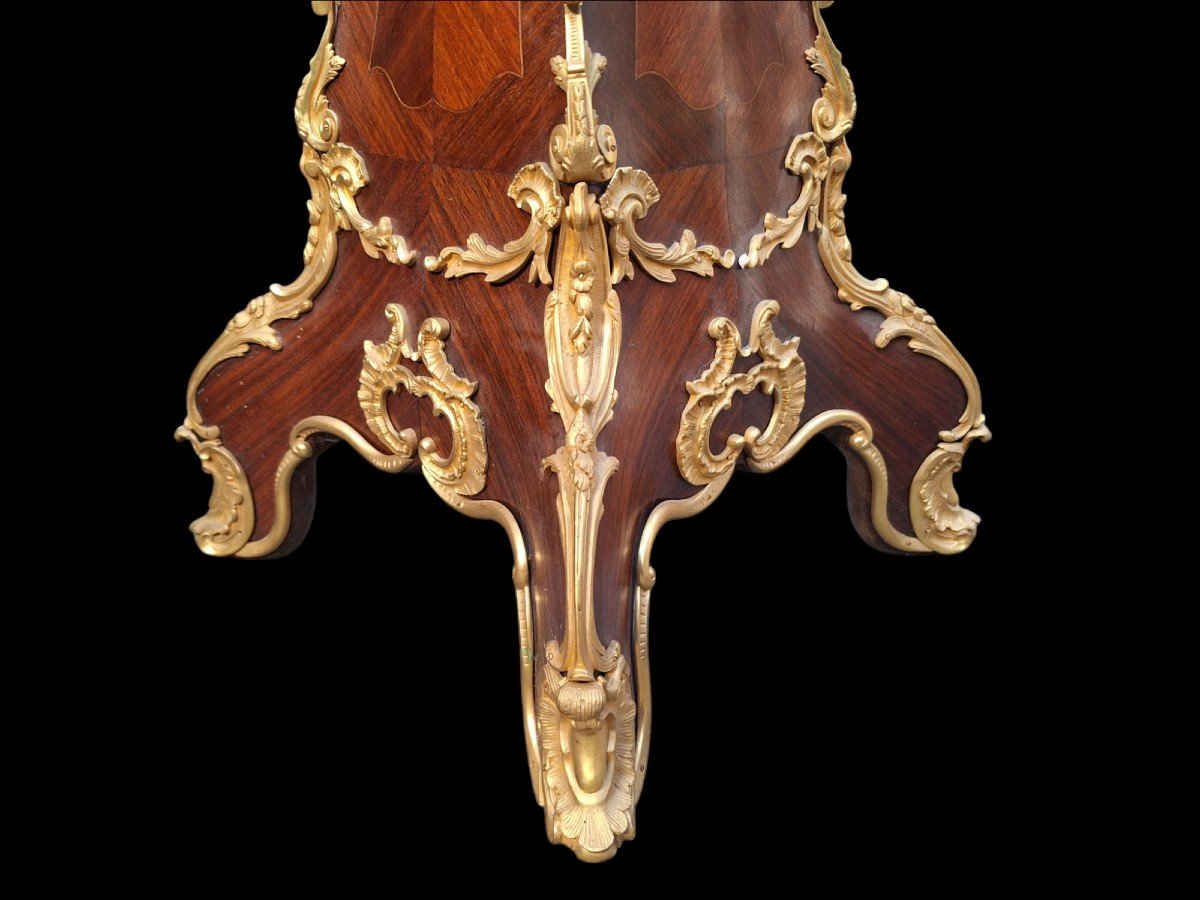 Console De Style Louis XV En Marqueterie.-photo-4