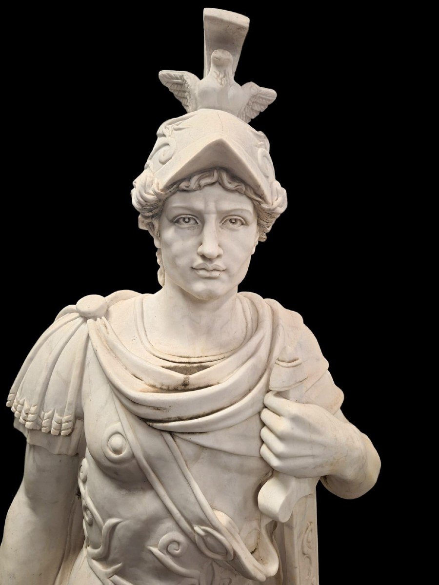 Large Roman Statue In Carare Marble.-photo-4