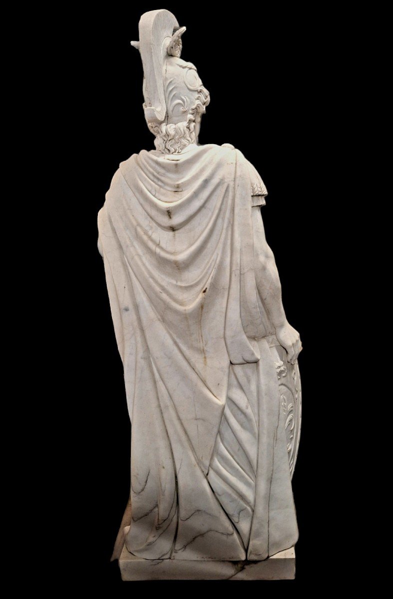 Large Roman Statue In Carare Marble.-photo-4